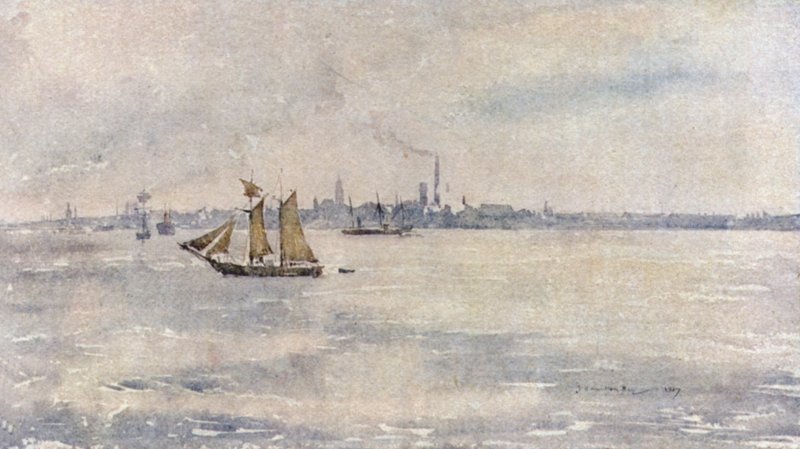 Birkenhead z řeky od James Hamilton Hay