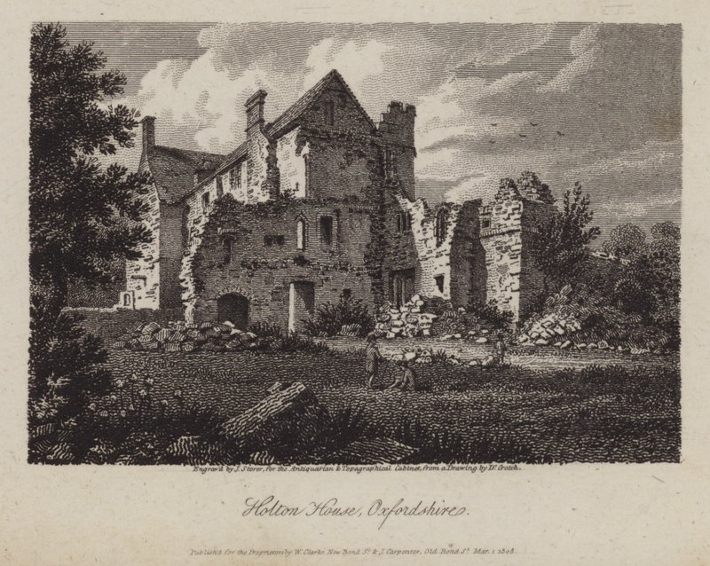 Holton House, Oxfordshire (rytina) od James Storer