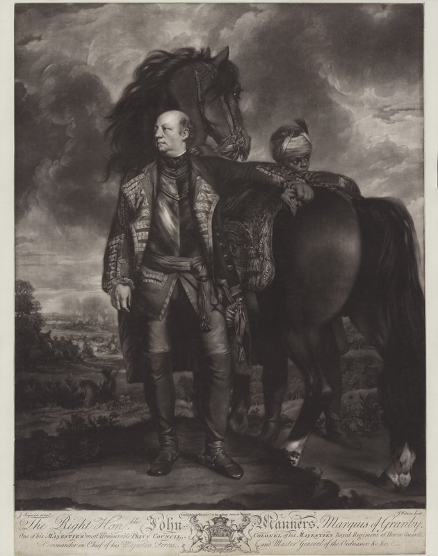 John Manners, markýz z Granby (mezzotinta) od James Watson