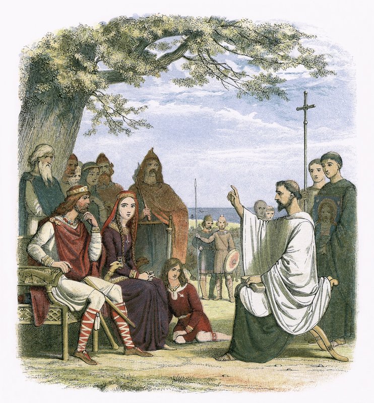 Augustin káže před králem Ethelbertem od James William Edmund Doyle
