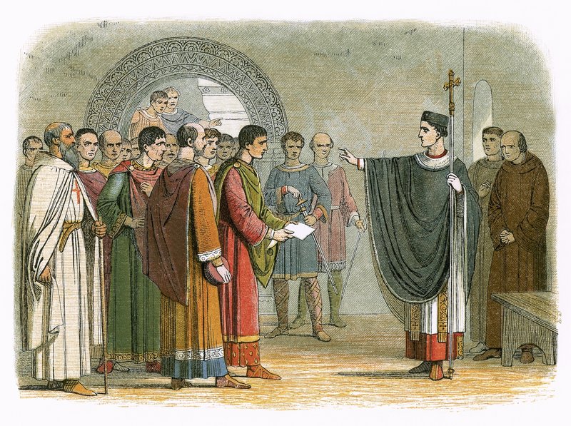 Becket zakáže hraběti z Leicesteru, aby nad ním vynesl rozsudek od James William Edmund Doyle