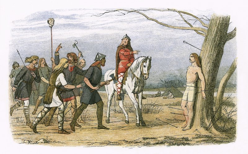 Edmund, král východní Anglie, zabit Dány od James William Edmund Doyle