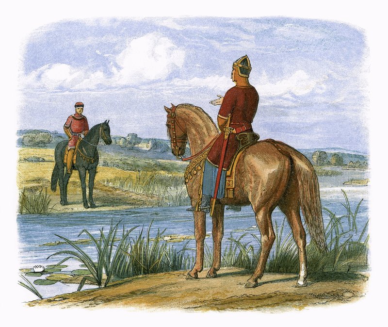Henry a Stephen jednají přes Temži od James William Edmund Doyle