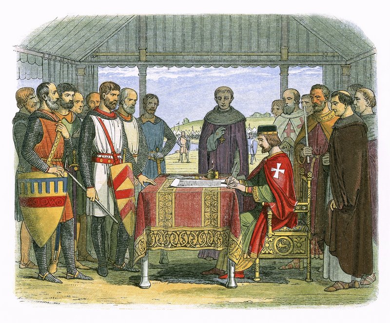 Král Jan podepisuje Velkou chartu od James William Edmund Doyle