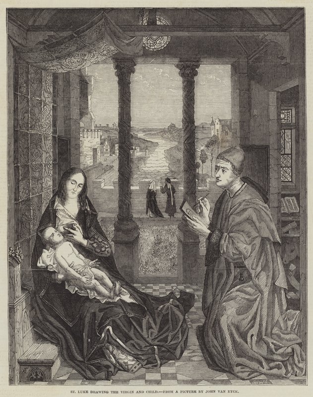 Svatý Lukáš kreslí Pannu a dítě od Jan van Eyck