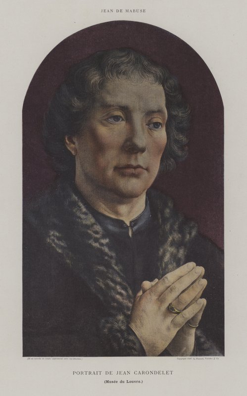 Portrét Jean Carondelet (barevné lito) od Jan (c.1472 c.1533) (after) Gossaert