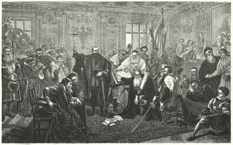 Vytvoření Polsko-litevského společenství Lublinským svazem od Jan Alojzy Matejko