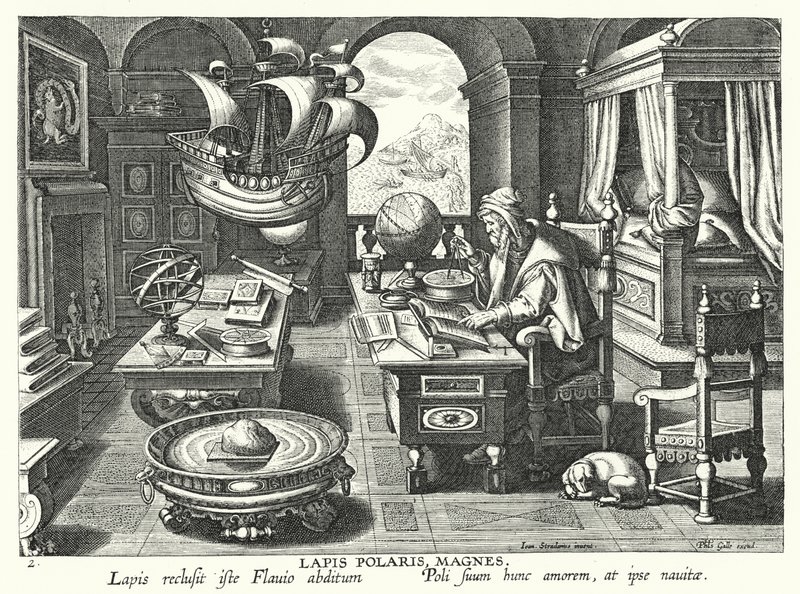 Lapis Polaris Magnes (rytina) od Jan van der Straet