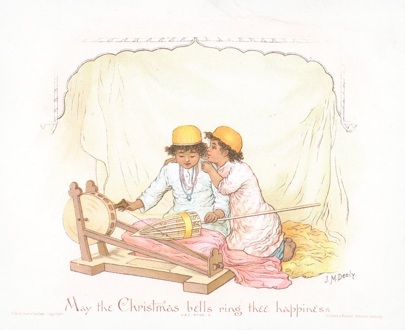 Arabští chlapci, vánoční přání (chromolitho) od Jane M. Dealy
