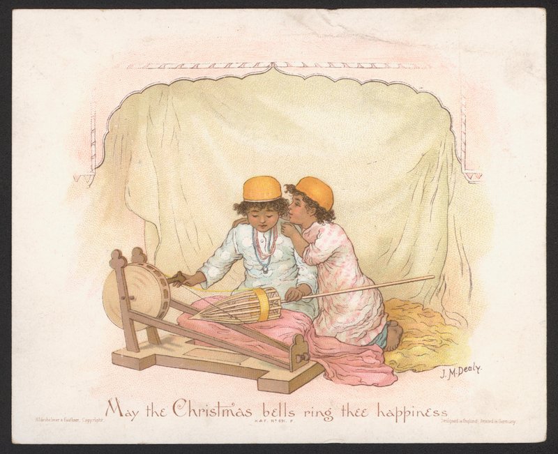 Vánoční přání (chromolitho) od Jane M. Dealy