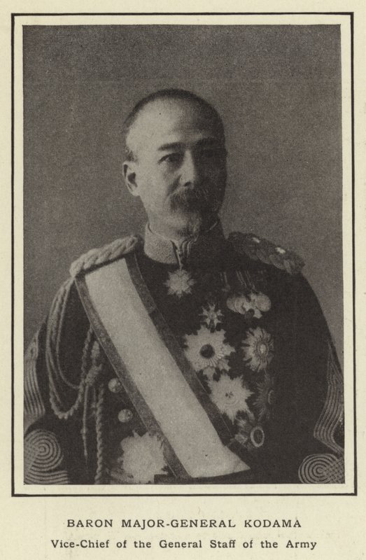 Baron generálmajor Kodama, zástupce náčelníka generálního štábu armády od Japanese Photographer