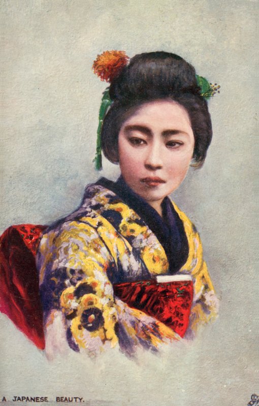 Krásná Japonka (kolorovaná fotografie) od Japanese Photographer