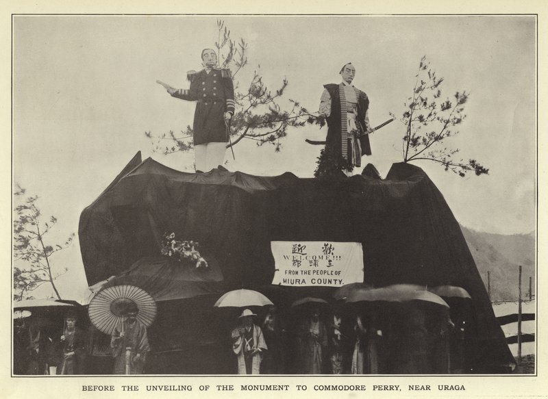 Před odhalením pomníku komodora Perryho poblíž Uragy od Japanese Photographer