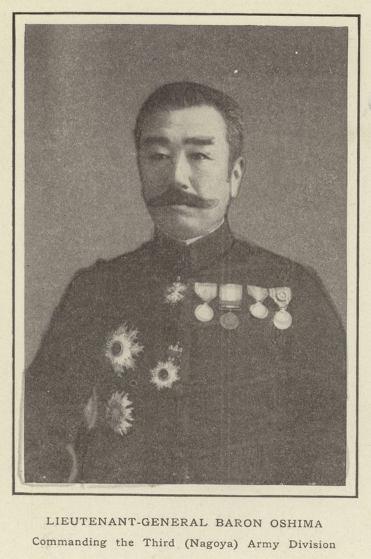 Generálporučík Baron Oshima, velící třetí (Nagojské) armádní divizi od Japanese Photographer