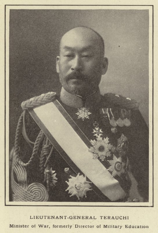 Generálporučík Terauchi, ministr války, dříve ředitel vojenského vzdělávání od Japanese Photographer