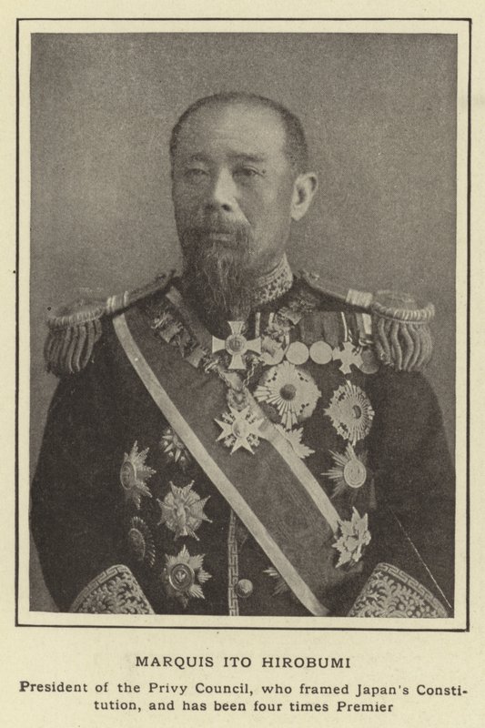 Marquis Ito Hirobumi, předseda tajné rady, který vytvořil japonskou ústavu a byl čtyřikrát premiérem od Japanese Photographer