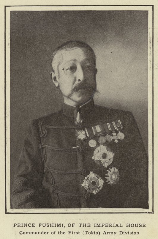 Princ Fushimi, z císařského domu, velitel první (tokijské) armádní divize od Japanese Photographer