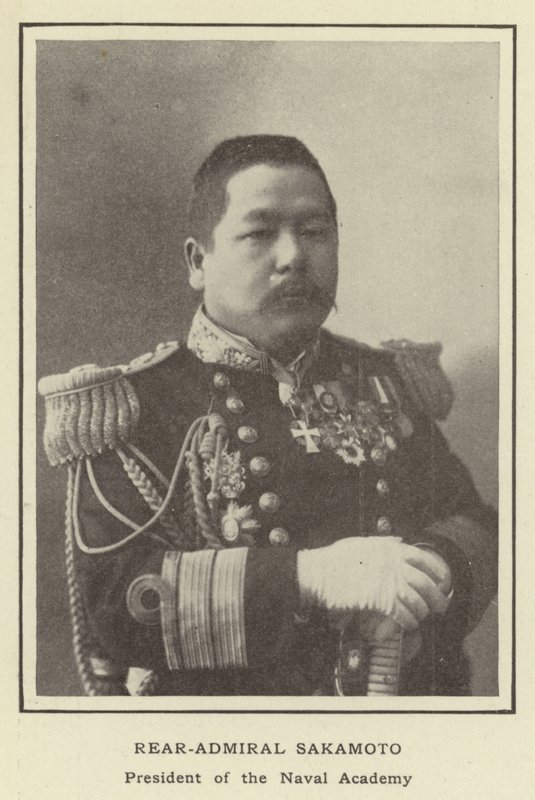 Kontraadmirál Sakamoto, prezident Námořní akademie od Japanese Photographer