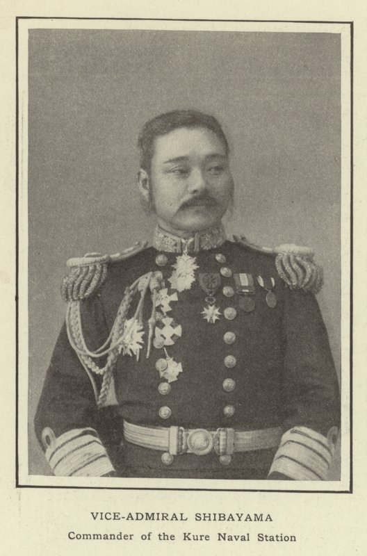Viceadmirál Shibayama, velitel námořní stanice Kure od Japanese Photographer