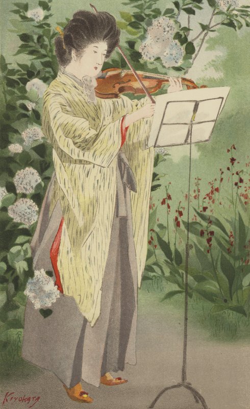 Japonská školačka (chromolitho) od Japanese School