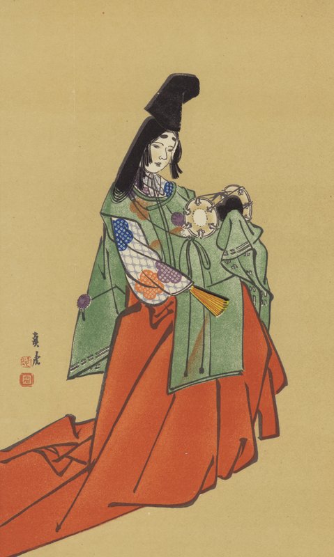 Shirabyoshi, ve věku vlády Kamakura (chromolitho) od Japanese School