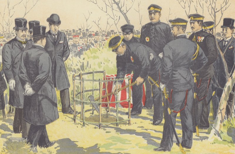 Admirál Togo si zasadil vavřín za suvenýr na oslavu pádu Port Arthur (chromolitho) od Japanese School