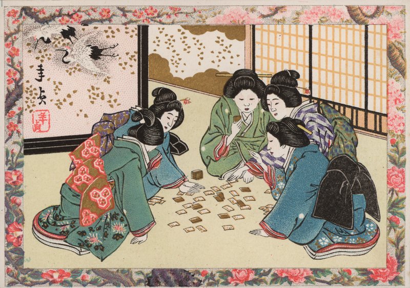 Japonské ženy hrají hru od Japanese School