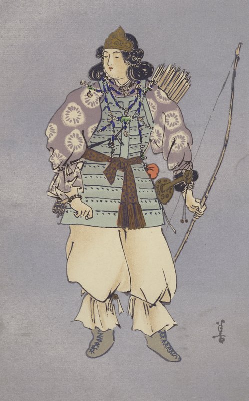 Císařovna Jingo, která provedla expedici do Koreje v roce 200 našeho letopočtu (chromolitho) od Japanese School