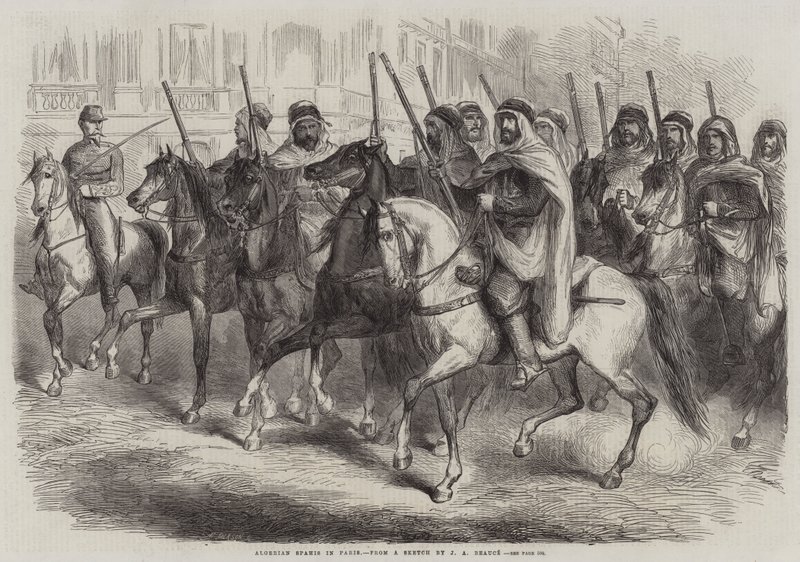 Alžírští Spahis v Paříži od Jean Adolphe Beauce