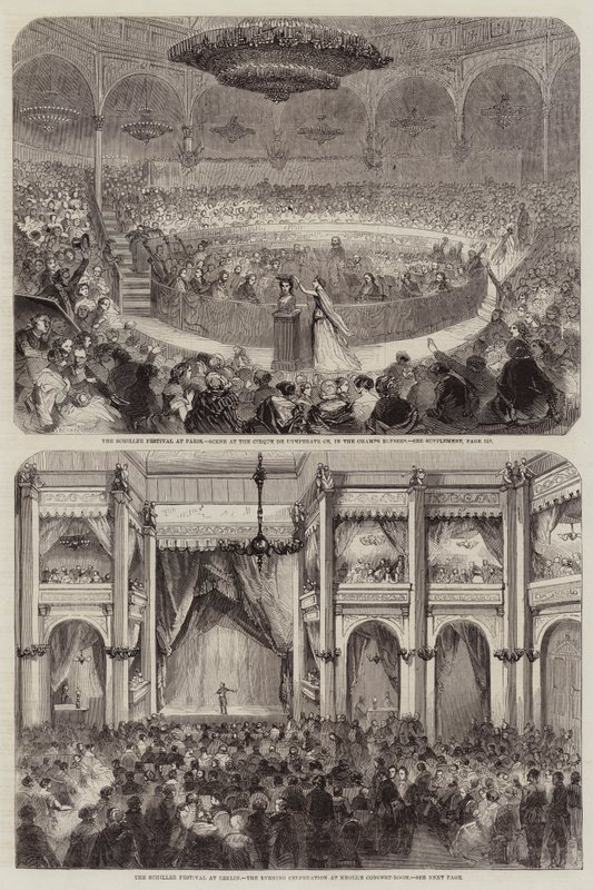 Gravírování festivalu Schiller od Jean Adolphe Beauce