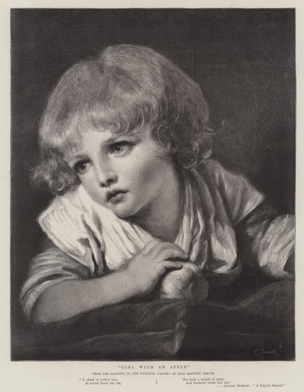 Dívka s jablkem od Jean Baptiste Greuze