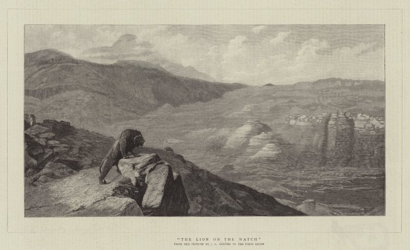 Lev na hlídce od Jean Leon Gerome