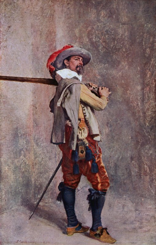Mušketýr doby francouzského Ludvíka XIII od Jean Louis Ernest (after) Meissonier