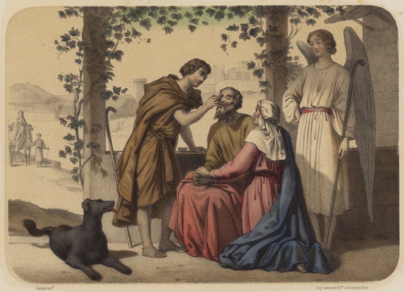 Návrat mladého Tobiáše od Jean Baptiste Auguste Leloir
