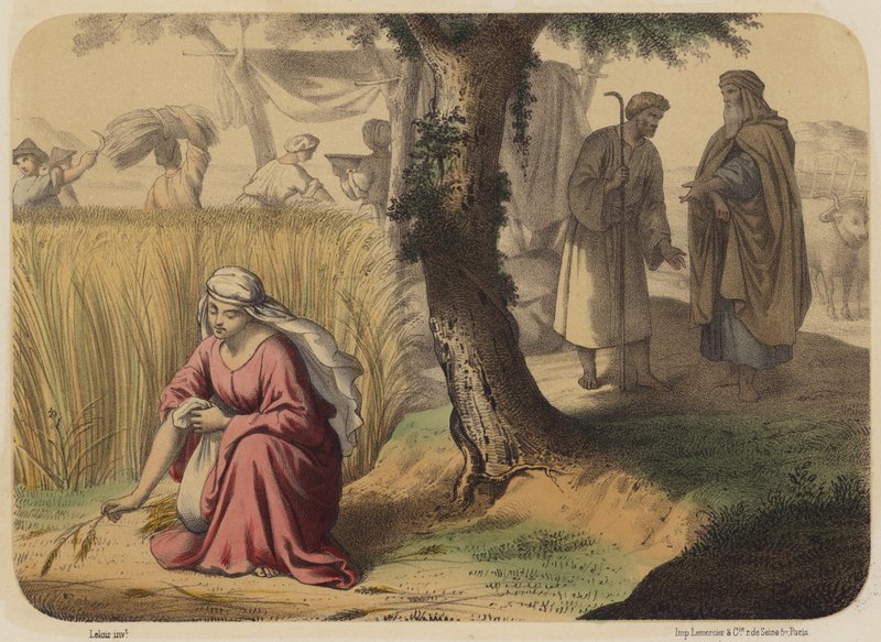 Ruth V Poli Boaz od Jean Baptiste Auguste Leloir