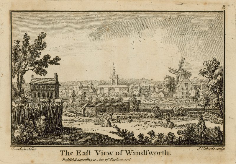 Východní pohled na Wandsworth od Jean Baptiste Claude Chatelain