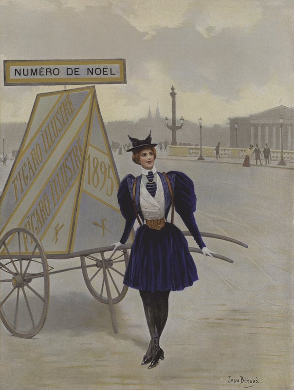 La Reclame de lAvenir (Reklama budoucnosti). Obálka z Le Figaro Illustre, prosinec 1895 od Jean Beraud