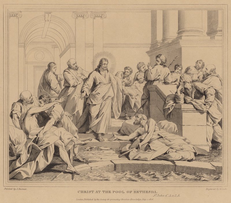 Kristus u rybníka Bethesda, St John od Jean Bernard Restout