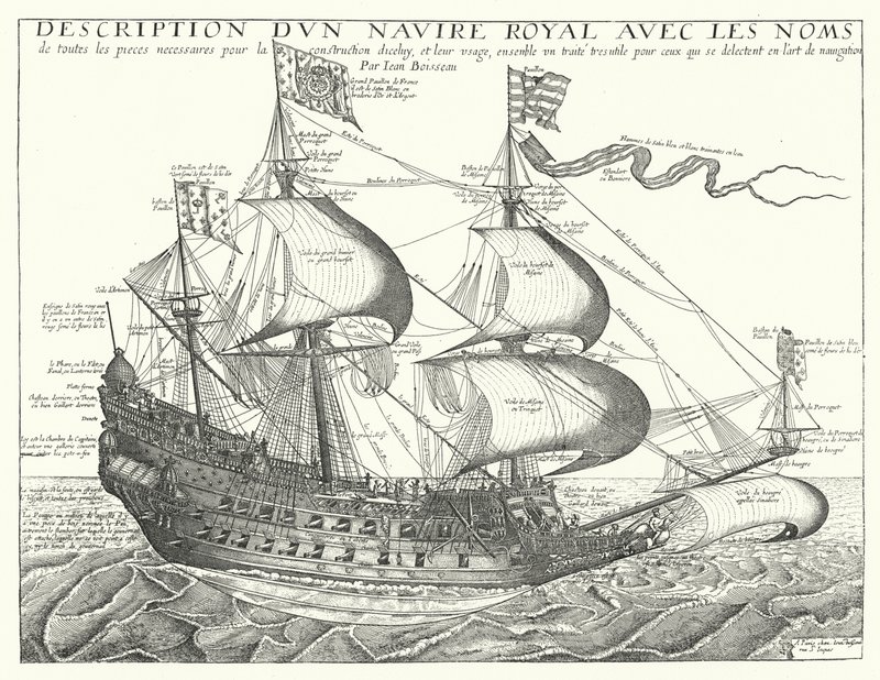 Francouzská válečná loď, c1657 od Jean Boisseau