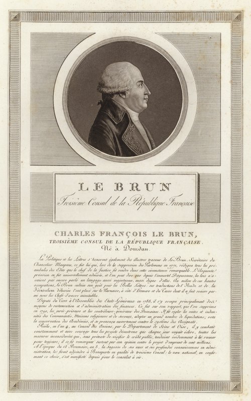 Portrét Charlese-Francoise Lebruna, vévody z Plaisance od Jean Duplessi Bertaux