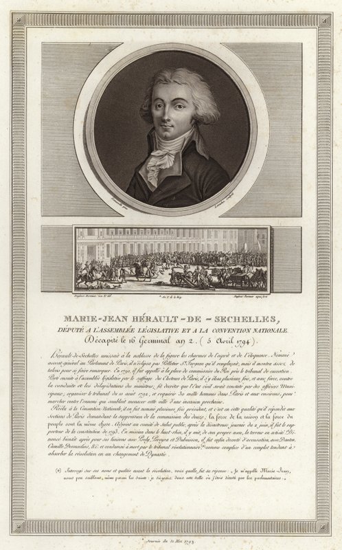 Portrét Marie-Jean Herault de Sechelles od Jean Duplessi Bertaux
