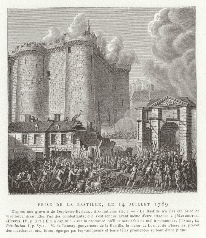 Útok na Bastille, Paříž, Francouzská revoluce, 14. července 1789 od Jean Duplessis Bertaux