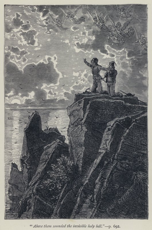 "Nad nimi zazněl neviditelný svatý zvon" (rytina) od Jean Edouard Dargent
