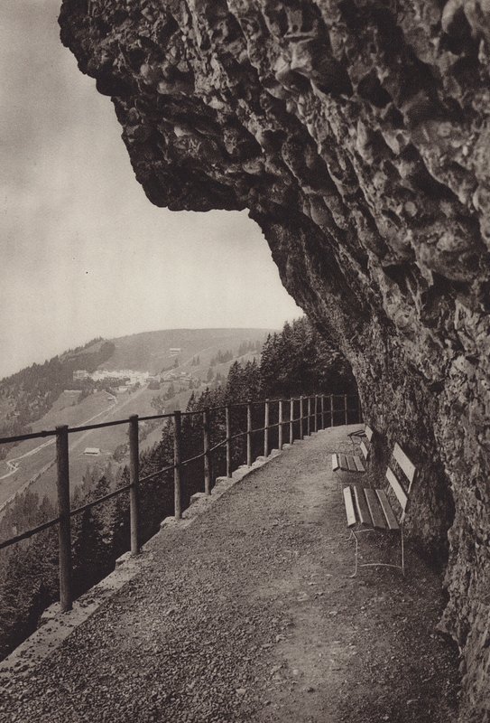 Pohled na Rigi Kaltbad (černobílá fotografie) od Jean Gaberell