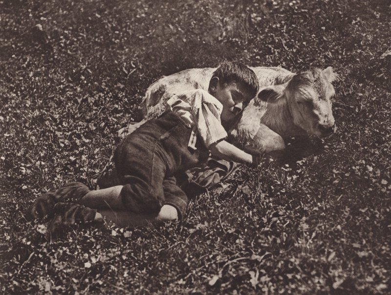 Švýcarsko: Siesta (černobílá fotografie) od Jean Gaberell