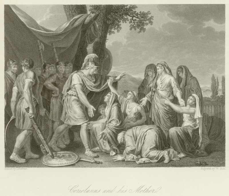 Coriolanus a jeho matka od Jean Jacques Francois Lebarbier