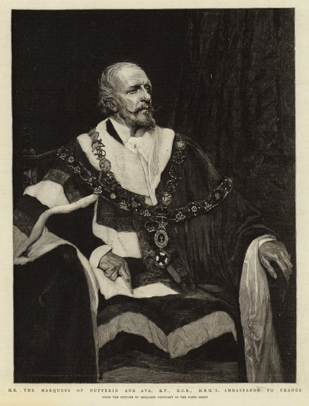 H E markýz z Dufferinu a Avy, KP, GCB, velvyslanec HBM ve Francii od Jean Joseph Benjamin Constant