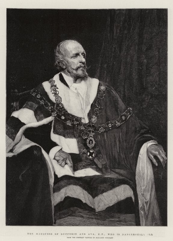 Marques of Dufferin a Ava, KP, který je nebezpečně nemocný od Jean Joseph Benjamin Constant