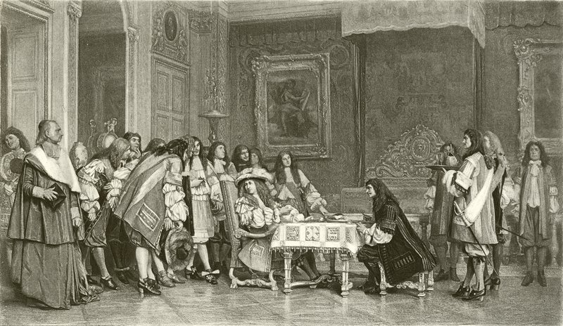 Moliere na snídani s Ludvíkem XIV. (hlubotisk) od Jean Leon Gerome