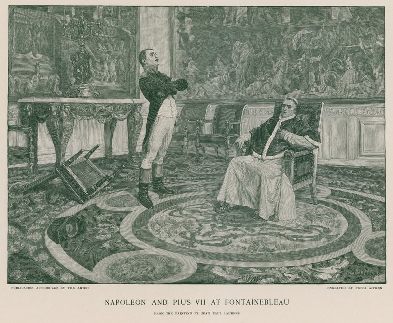 Napoleon a Pius VII ve Fontainebleau od Jean Paul Laurens